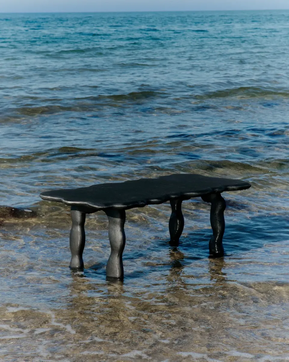 Ferm Living Table For Outdoor Use|Outdoor Lounge Furniture*Dal Piece coffee table 100x50x47 cm, Aluminium Black