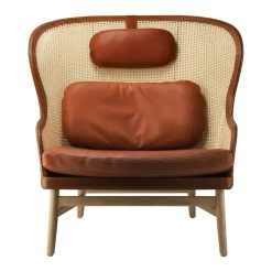 Gärsnäs Armchairs & Footstools*Dandy armchair, Oak-natural-Tärnsjö leather cognac Brown