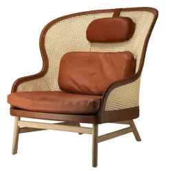 Gärsnäs Armchairs & Footstools*Dandy armchair, Oak-natural-Tärnsjö leather cognac Brown