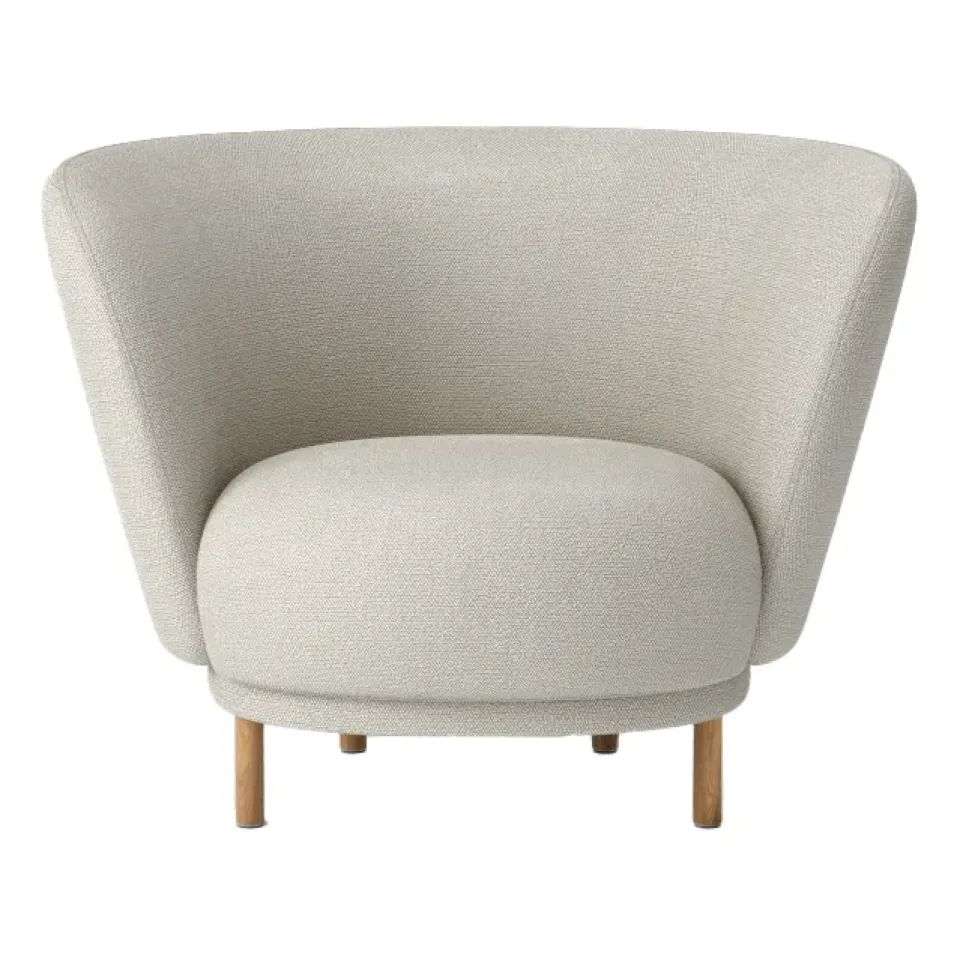 Massproductions Armchairs & Footstools*Dandy armchair, Oak-Sacho sapphire 007 Grey