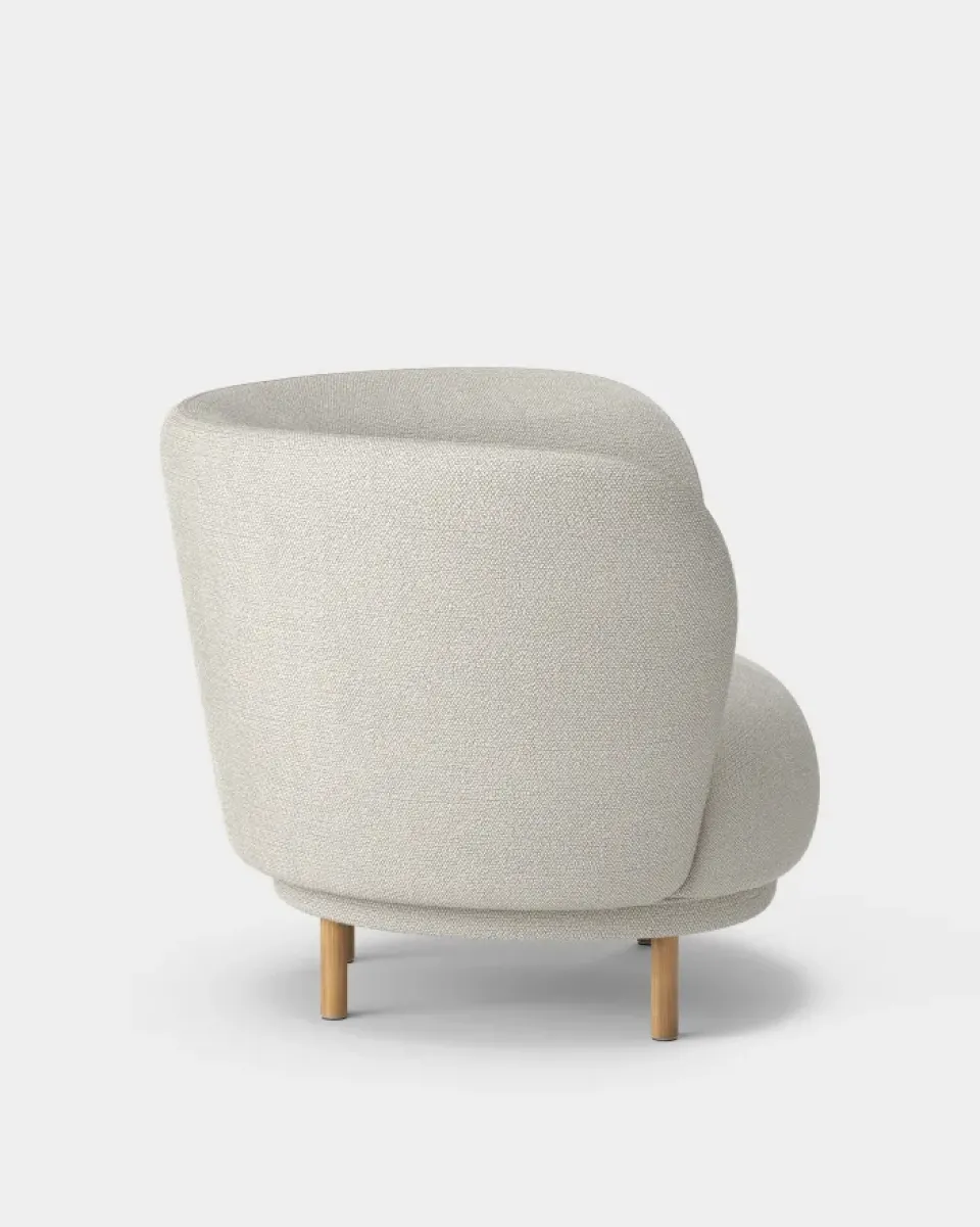 Massproductions Armchairs & Footstools*Dandy armchair, Oak-Sacho sapphire 007 Grey