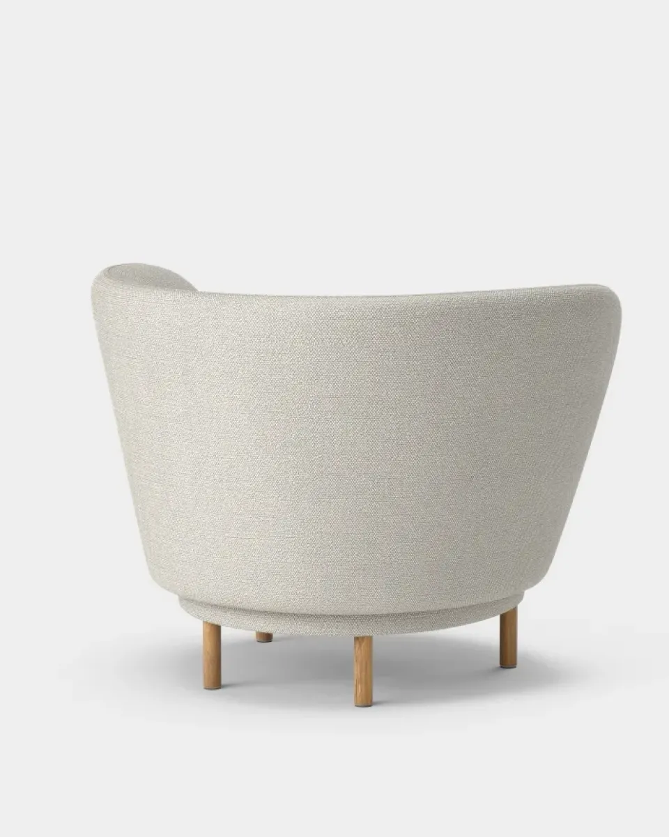 Massproductions Armchairs & Footstools*Dandy armchair, Oak-Sacho sapphire 007 Grey