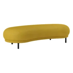 Massproductions Armchairs & Footstools*Dandy ottoman, Stained oak-Sacho sapphire 017 Yellow