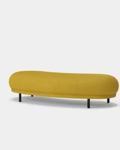 Massproductions Armchairs & Footstools*Dandy ottoman, Stained oak-Sacho sapphire 017 Yellow
