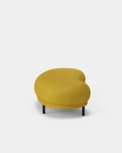 Massproductions Armchairs & Footstools*Dandy ottoman, Stained oak-Sacho sapphire 017 Yellow