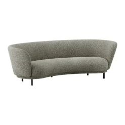 Massproductions Sofas*Dandy 3-seater sofa, Black oak - Kirkby Design, Spiral - 23 Monochrome Brown