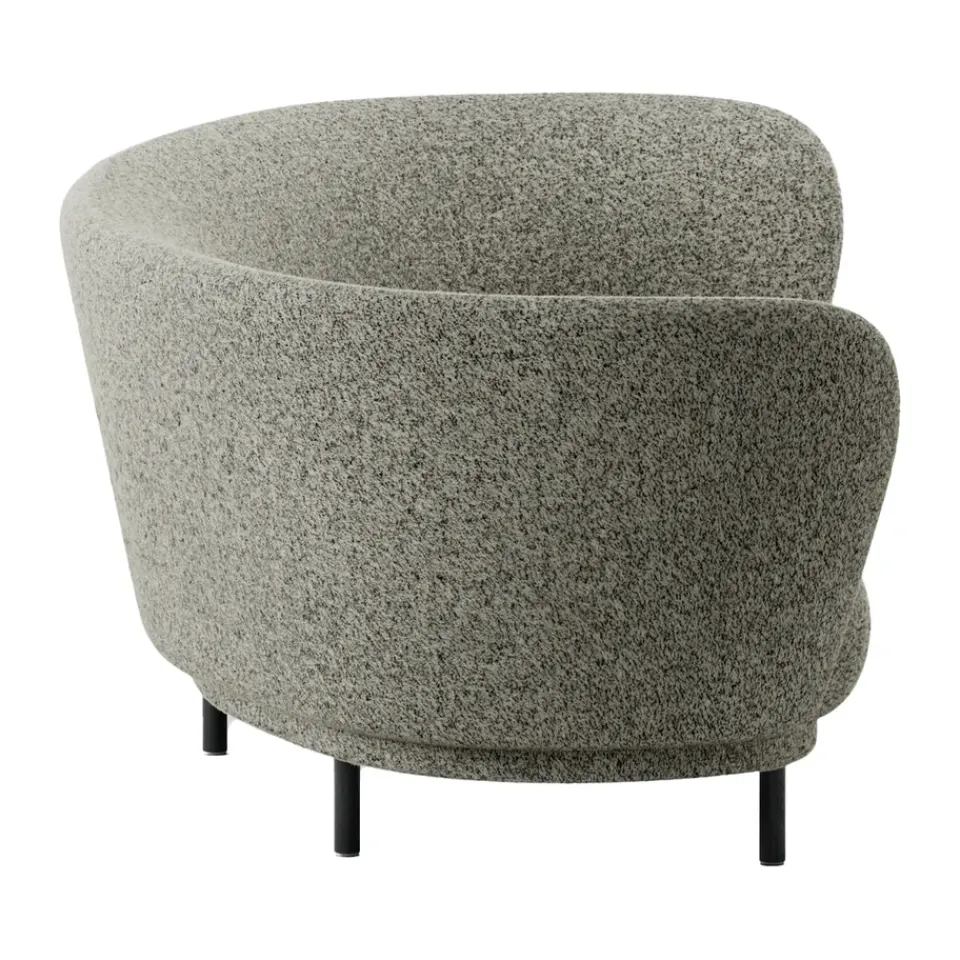 Massproductions Sofas*Dandy 3-seater sofa, Black oak - Kirkby Design, Spiral - 23 Monochrome Brown