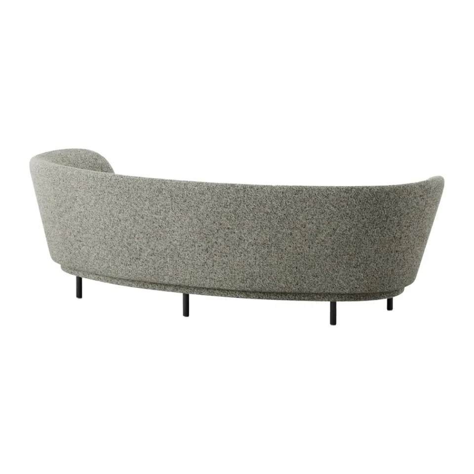 Massproductions Sofas*Dandy 3-seater sofa, Black oak - Kirkby Design, Spiral - 23 Monochrome Brown