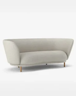 Massproductions Sofas*Dandy 2-seater sofa, Oak-Sacho sapphire 007 Grey