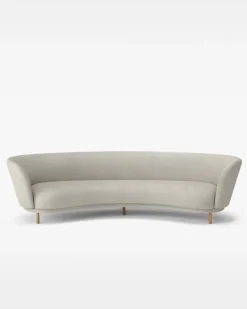 Massproductions Sofas*Dandy 4-seater sofa, Oak-Sacho sapphire 007 Grey