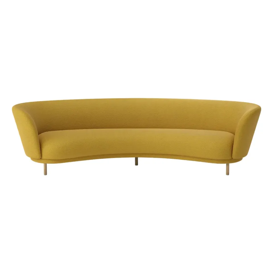 Massproductions Sofas*Dandy 4-seater sofa, Sacho Safire 017-oak legs Yellow