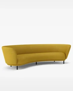 Massproductions Sofas*Dandy 4-seater sofa, Stained oak-Sacho sapphire 017 Yellow