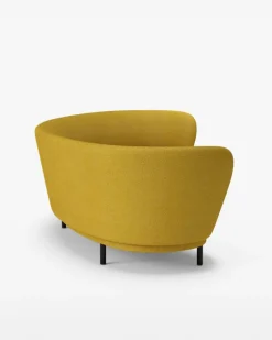 Massproductions Sofas*Dandy 4-seater sofa, Stained oak-Sacho sapphire 017 Yellow