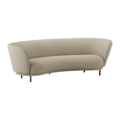 Massproductions Sofas*Dandy 3-seater sofa, Walnut-Ecriture 240 Beige