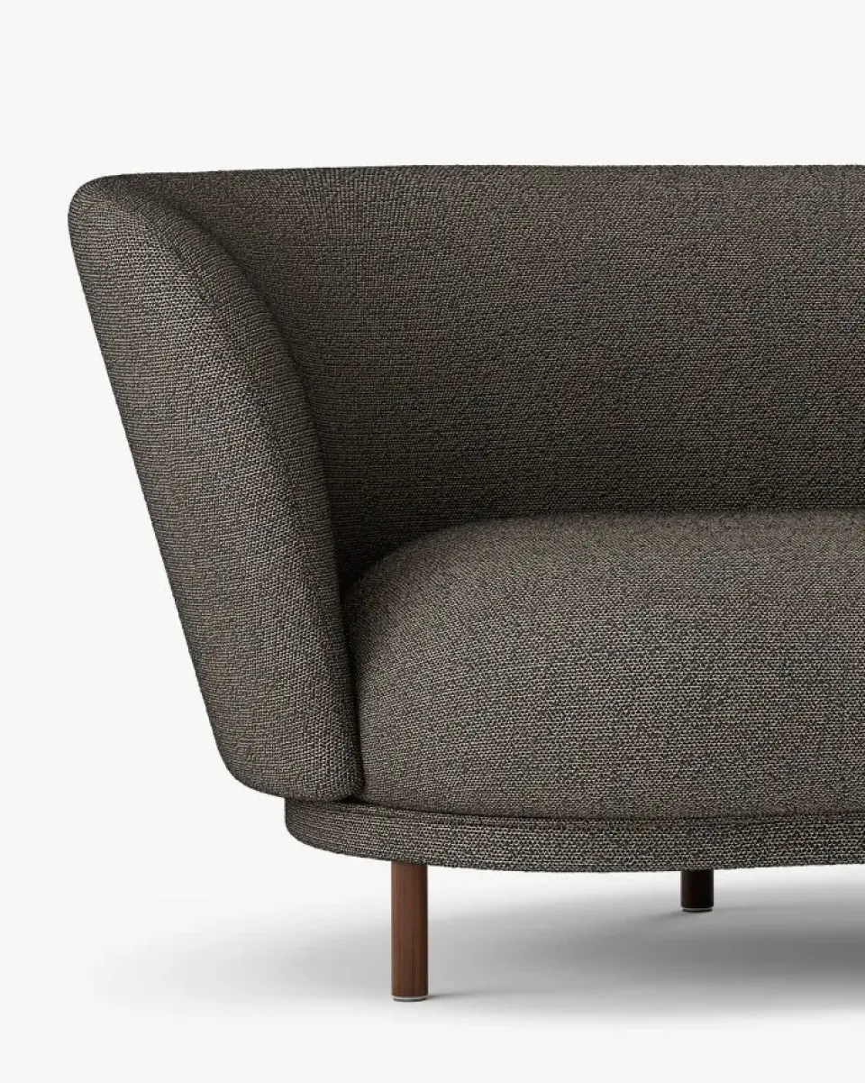 Massproductions Sofas*Dandy 2-seater sofa, Walnut-Sacho sapphire 001 Brown