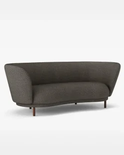 Massproductions Sofas*Dandy 2-seater sofa, Walnut-Sacho sapphire 001 Brown