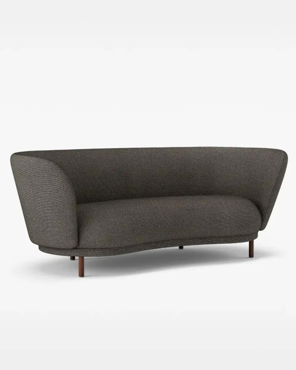 Massproductions Sofas*Dandy 2-seater sofa, Walnut-Sacho sapphire 001 Brown