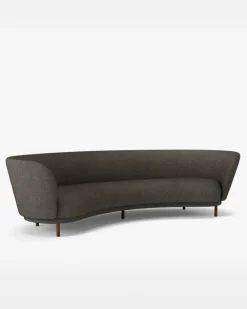 Massproductions Sofas*Dandy 4-seater sofa, Walnut-Sacho sapphire 001 Brown