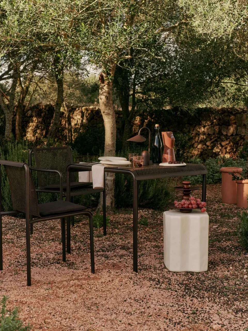 Ferm Living Table For Outdoor Use*Dapple dining table 80x80 cm, Dark Chocolate Brown