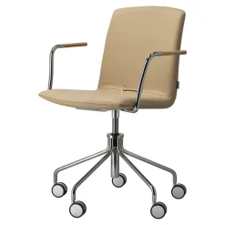 Gärsnäs Chairs*Day armchair swivel stand chrome, Oak-natural-H&S-elmosoft 02119 Beige