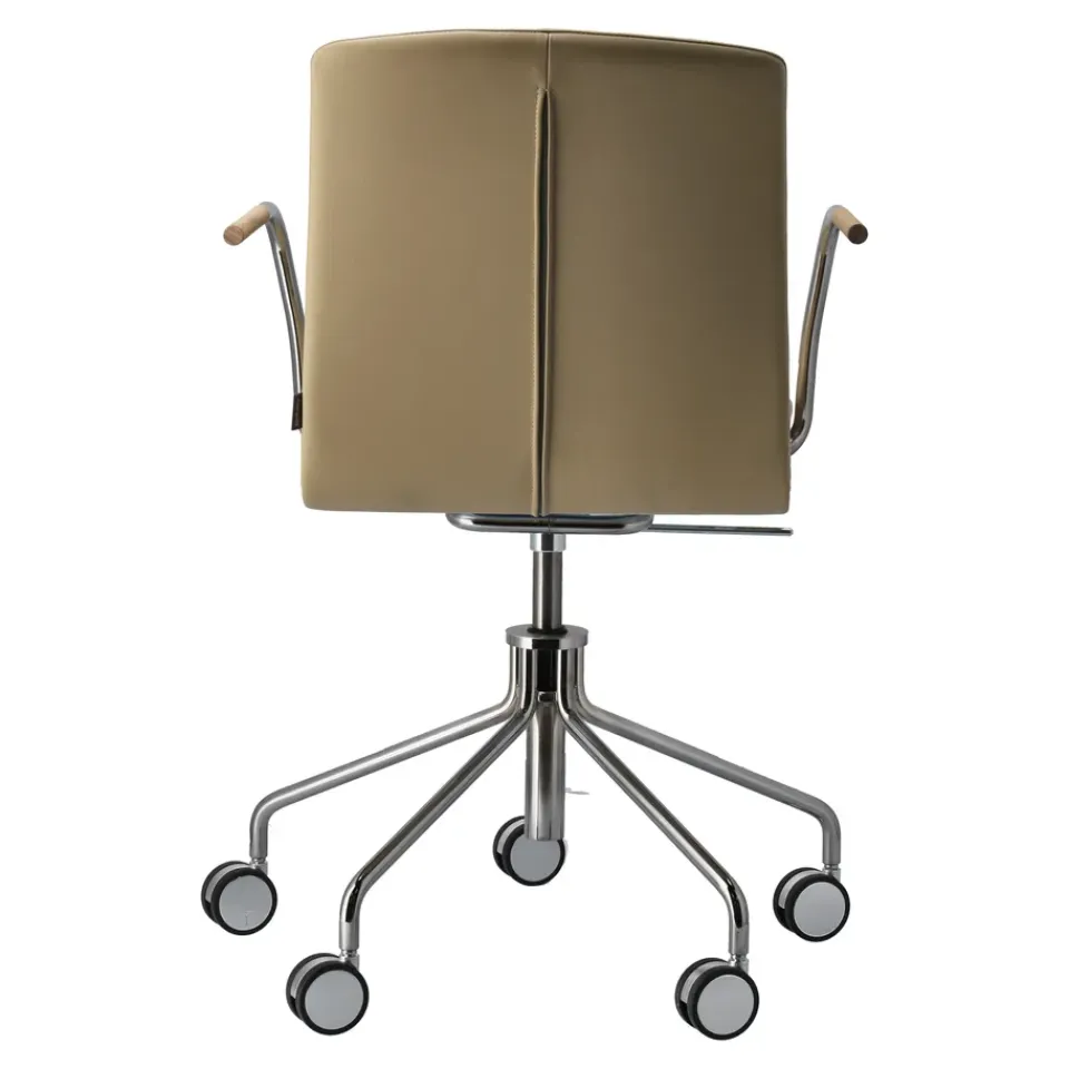 Gärsnäs Chairs*Day armchair swivel stand chrome, Oak-natural-H&S-elmosoft 02119 Beige