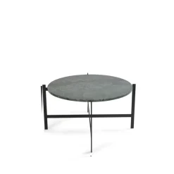 OX Denmarq Coffee Tables*Deck coffee table, marble . black stand Green