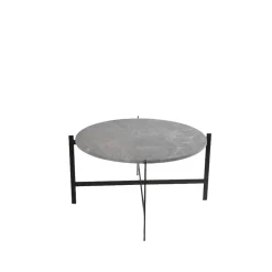 OX Denmarq Coffee Tables*Deck coffee table, marble . black stand Grey