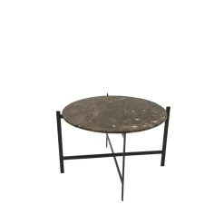 OX Denmarq Coffee Tables*Deck coffee table, marble . black stand Brown
