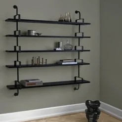 GUBI Shelves & Shelving Systems*Demon wall shelf 4 levels, Walnut, 215 cm Brown