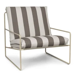 Ferm Living Outdoor Lounge Furniture|Seating*Desert arm chair, Cash stripe-chocolate BrownWhiteBeige