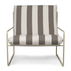 Ferm Living Outdoor Lounge Furniture|Seating*Desert arm chair, Cash stripe-chocolate BrownWhiteBeige