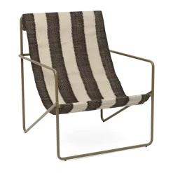 Ferm Living Outdoor Lounge Furniture|Armchairs & Footstools*Desert lounge chair, Olive, off-white, chocolate GreenBlackBeige