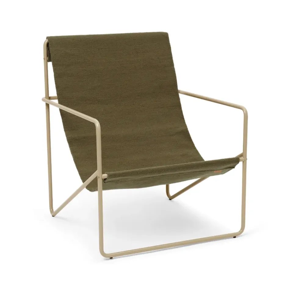 Ferm Living Outdoor Lounge Furniture*Desert lounge chair, Olive, cashemere frame Green