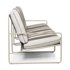 Ferm Living Garden Sofas & Garden Benches|Balcony Furniture*Desert 3-seat sofa, Cash stripe-chocolate BrownWhiteBeige