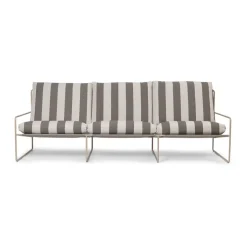 Ferm Living Garden Sofas & Garden Benches|Balcony Furniture*Desert 3-seat sofa, Cash stripe-chocolate BrownWhiteBeige