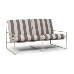 Ferm Living Garden Sofas & Garden Benches|Balcony Furniture*Desert 2-seat sofa, Cash stripe-chocolate BrownWhiteBeige