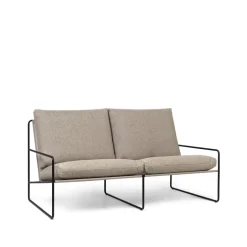 Ferm Living Garden Sofas & Garden Benches|Balcony Furniture*Desert 2-seat sofa, Fabric dark sand. black stand Beige