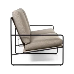 Ferm Living Garden Sofas & Garden Benches|Balcony Furniture*Desert 2-seat sofa, Fabric dark sand. black stand Beige