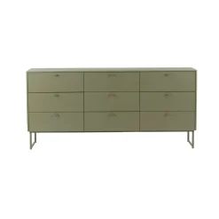 Mavis Dressers & Drawer Units*Deus chest of drawers 9 drawers, Olive Grey