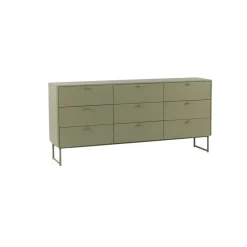 Mavis Dressers & Drawer Units*Deus chest of drawers 9 drawers, Olive Grey