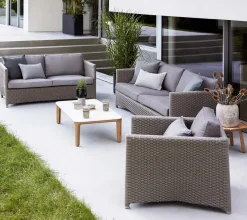 Cane-line Seating|Outdoor Lounge Furniture*Diamond lounge armchair soft rope, Natté taupe Beige