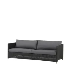 Cane-line Garden Sofas & Garden Benches|Balcony Furniture*Diamond sofa 3-seater weave, Natté graphite Grey