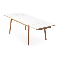 Zweed Dining Tables*Dino+ dining table with additional disk, . oak stand. 2st additional discs White