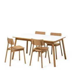Zweed Dining Tables*Dino+ dining table with additional disk, . oak stand. 2st additional discs White
