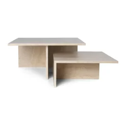 Ferm Living Coffee Tables*Distinct Grande Duo coffee table 133x70x35 cm, Travertine Beige