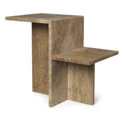 Ferm Living Side Tables*Distinct side table 59,5x35x50 cm, Dark Travertine Brown
