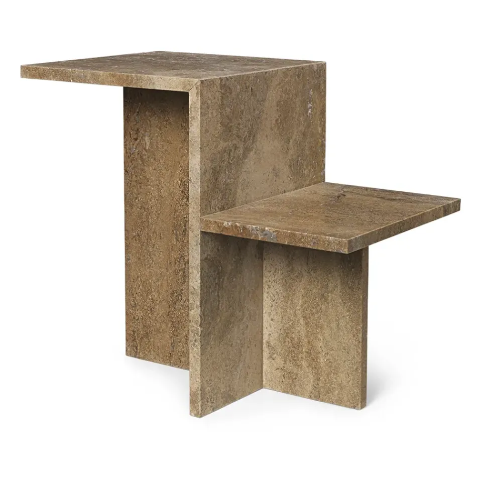 Ferm Living Side Tables*Distinct side table 59,5x35x50 cm, Dark Travertine Brown
