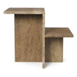 Ferm Living Side Tables*Distinct side table 59,5x35x50 cm, Dark Travertine Brown