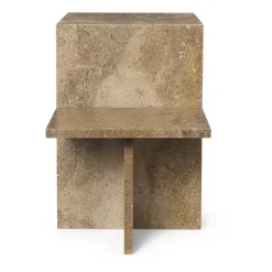 Ferm Living Side Tables*Distinct side table 59,5x35x50 cm, Dark Travertine Brown