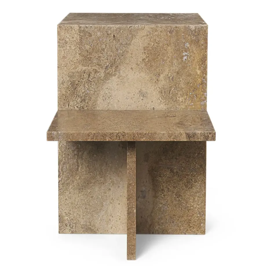 Ferm Living Side Tables*Distinct side table 59,5x35x50 cm, Dark Travertine Brown